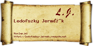 Ledofszky Jermák névjegykártya